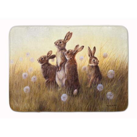 Carolines Treasures Rabbits in the Dandelions Machine Washable Memory Foam Mat BDBA0144RUG